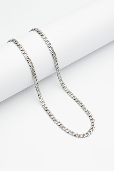Santalio Gourmet Model Stainless Steel Chain Necklace Silver Color - 4 mm