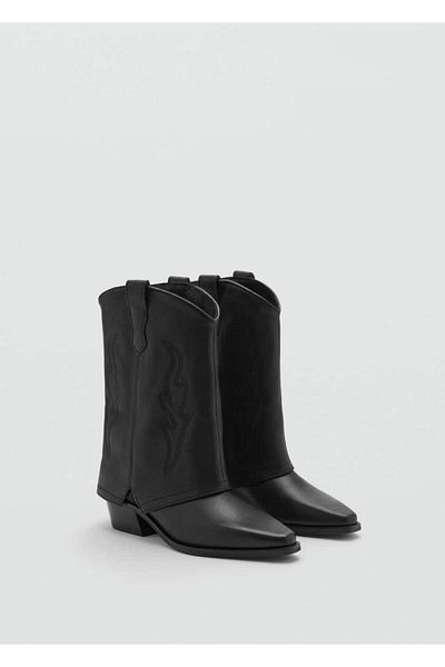 Mango Teen Cizme din piele stil cowboy