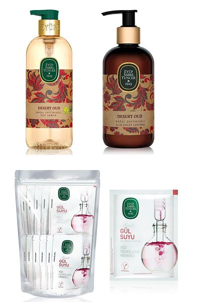 Eyüp Sabri Tuncer Eyüp Sabri̇ Tuncer Oud Desert Natural Olive Oil Liquid Soap, Lotion and Rose Water Wipes