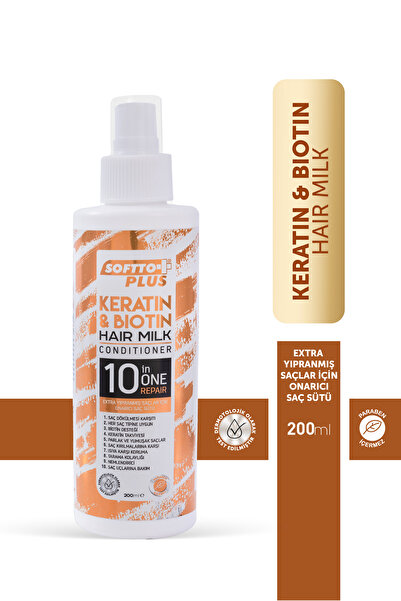 Softto Plus Keratin & Biotin Saç Sütü, Organik Saç Canlandırıcı Ve Besleyici
