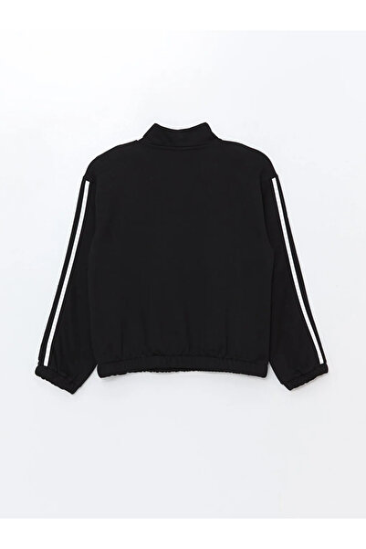 LC Waikiki Lcw Kids New Black Stand Collar Girl's Tracksuit Set