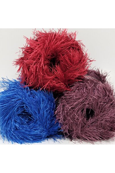 SALTIKLAR Premium Yumoş Sakallı Örgü Ipi Tüylü Ip Sakallı Ip 100gr/140m A Kalite Lila-09