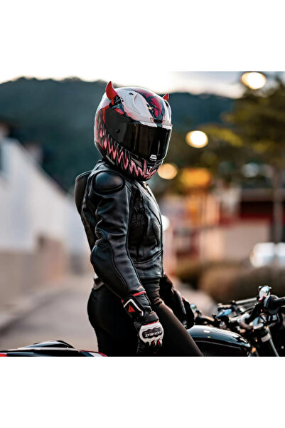 NetWork Mühendislik 8 Renk Seçenekli Motosiklet Kaskı Şeytan Boynuzu(KASK DAH...