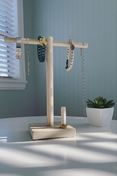 Alyones Ahşap Takı Tutucu | Takı Ağacı | Kolye ve Yüzük Tutucu