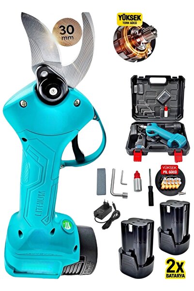 SCHUTZENGER İTALY 4900 Rpm Şarjlı Bakır Çift Akülü Dal Budama Bağ Makası Çeli...