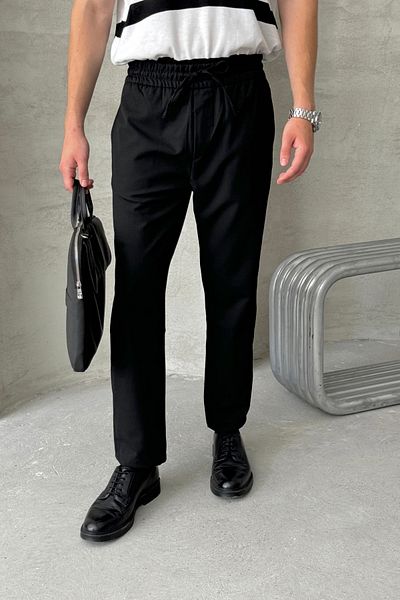 HYMAN Ανδρικό υφασμάτινο παντελόνι Comfortable Fit - Ελαστική μέση