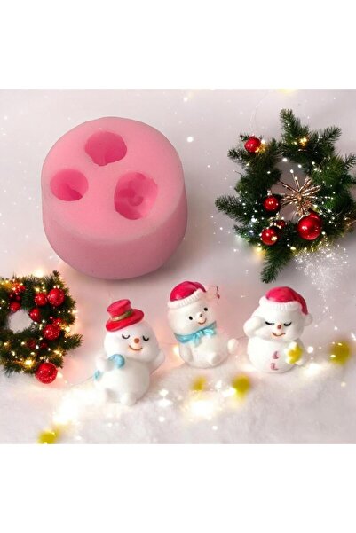 HOBİ YAP 3lü Kardan Adam Taş Tozu, Mum, Sabun, Epoksi ,Seramik, Şeker Hamuru ...