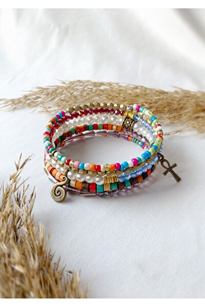 Atölye Merdiven El yapımı Otantik Bileklik çoklu görünümlü etnik bileklik