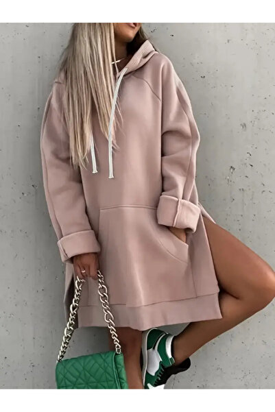 Yasee Şık Kapüşonlu sweatshirt Elbise