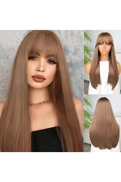 favorim peruk Luxury perçemli kumral peruk