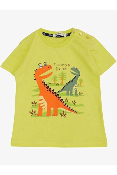 Zekids Tricou din bumbac cu imprimeu dinozaur pentru băiat