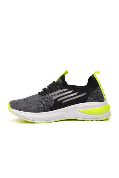 WALKWAY Black White Phosphor Yellow Sports Shoes for Boys