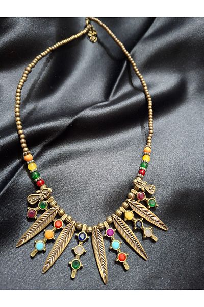 azra takı tasarım Handmade Authentic Bohemian Cast Women's Short Necklace