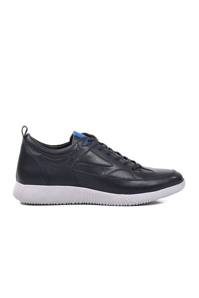 MARCOMEN Marco Rossi Men's Navy Blue Genuine Leather Casual Shoes