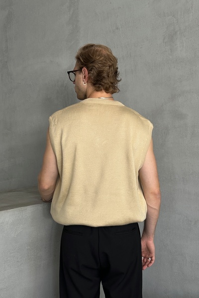 HYMAN Men's V-Neck Oversize Sweater