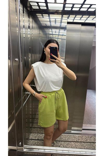 HAZELANNA White Padded Basic T-Shirt