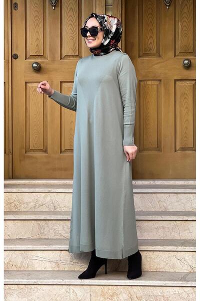 Invee İNVEE Triko Elbise 6931 Küf Rengi