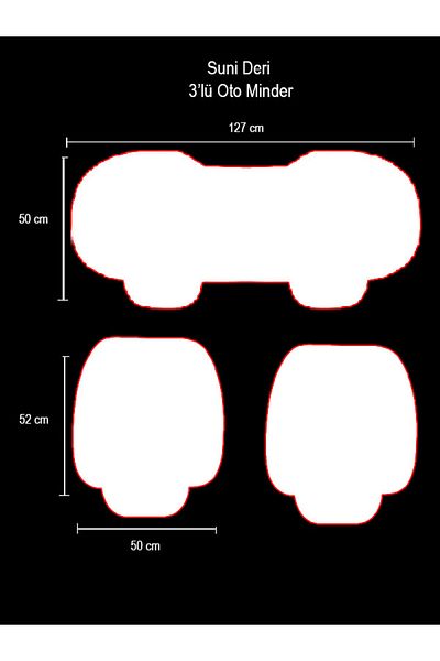 kıbrıscık Peugeot Bipper Front and Rear Set Seat Cushion Black Leather Red Stitched