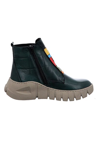 İNZE AYAKKABI Yağ Yeşili Hakiki Deri Bot - Model Adı: Stockholm