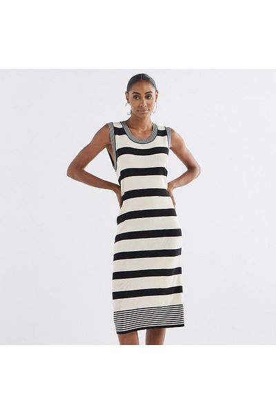 FAV Textured Sleeveless Dress with Round Neck