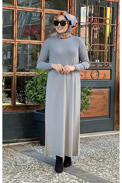 Invee فستان تريكو من INVEE 6931 رمادي