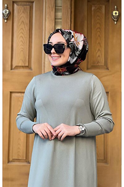 Invee İNVEE Triko Elbise 6931 Küf Rengi