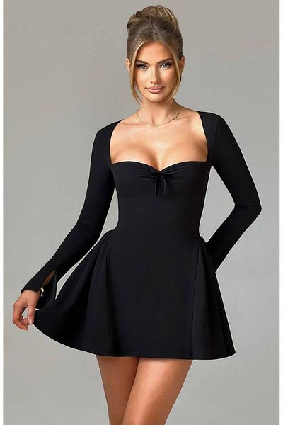 hipnoz butik mini rochie cu mânecă lungă pentru femei, cu fund evazat