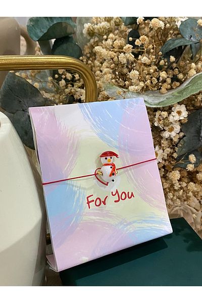 FAYRA ACCESSORIES New Year Snowman Glass Murano Bracelet Christmas Themed Christmas Bracelet