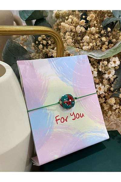 FAYRA ACCESSORIES Christmas Pine Tree Glass Murano Bracelet New Year Themed Christmas Bracelet