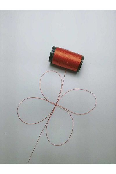 Eskişehir hobi sanat 50 Meters Red Rosary String - 0.3 mm Brick Color