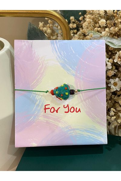 FAYRA ACCESSORIES Christmas Pine Tree Glass Murano Bracelet New Year Themed Christmas Bracelet