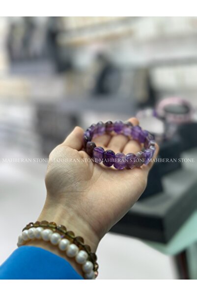 MAHBERAN STONE Sertifikalı Ametist Özel Kesim Bileklik Doğal Taş Bileklik