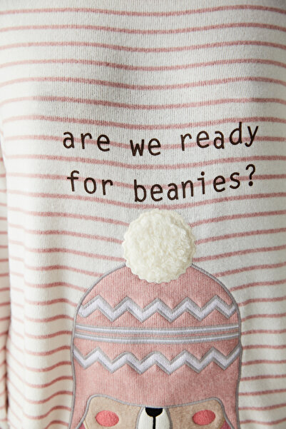 Penti Pembe Çizgi Detaylı Termal Sweatshirt