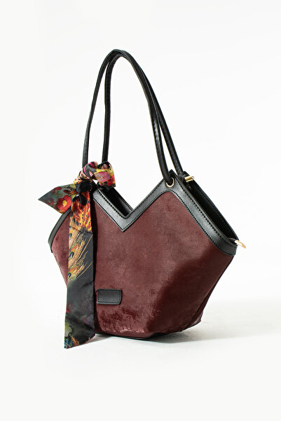 KOÇAK ÇANTA Women's Zippered Suede Scarf Detailed Shoulder Strap Bag
