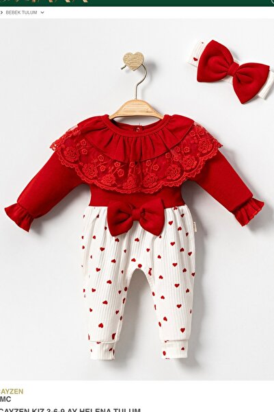 Cherub Baby Helena 100% Cotton Heart Lace Baby Jumpsuit