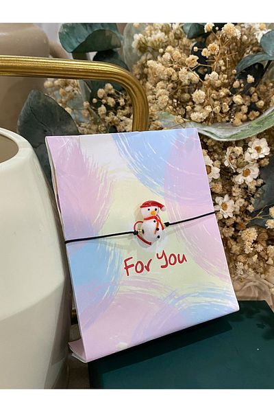 FAYRA ACCESSORIES New Year Snowman Glass Murano Bracelet Christmas Themed Christmas Bracelet