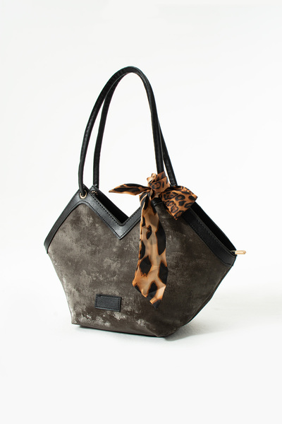 KOÇAK ÇANTA Women's Zippered Suede Scarf Detailed Shoulder Strap Bag