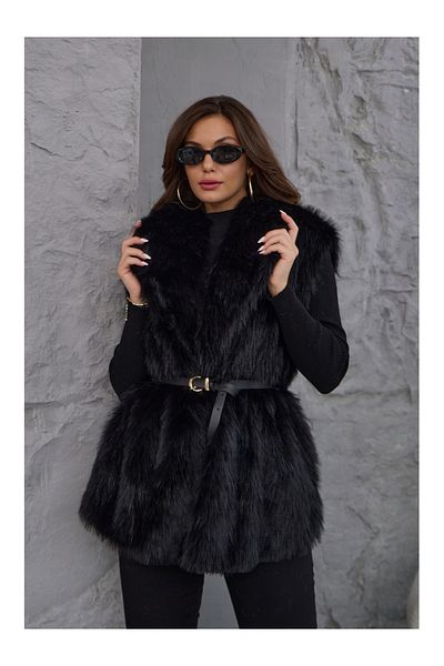 Elif Özbey Butik Black Premium Fur Vest
