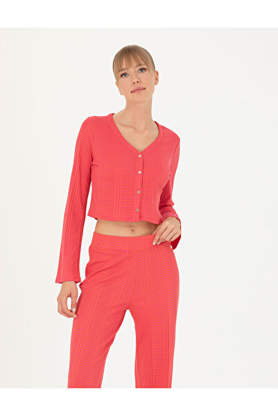 Pierre Cardin Fuşya Crop Top Örme Hırka 50263591-VR023