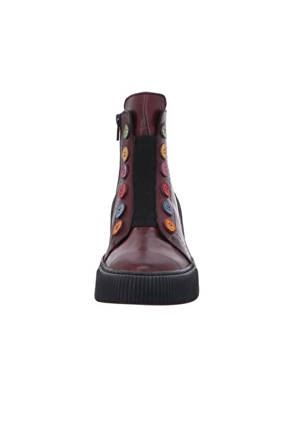 İNZE AYAKKABI Name Kahlo - Claret Red Genuine Leather Boots Model