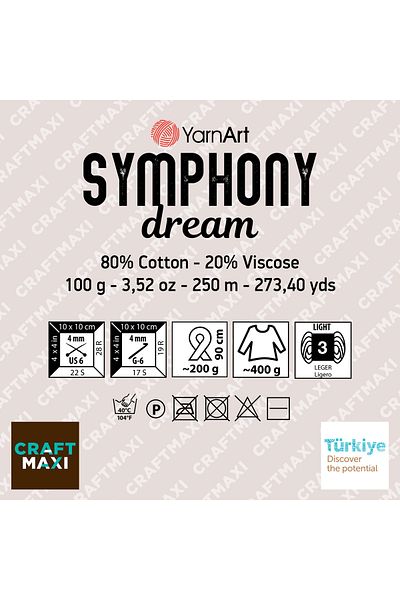 Yarnart SYMPHONY DREAM - ΜΠΡΟΝΤΙ ΧΕΙΡΟΠΛΕΚΤΟ ΣΚΟΡΔΟ EBRULİ-3112