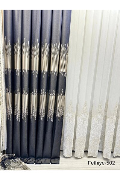 NİVEMESHOME Nivemeshome Fethiye Ft 614178   V-502 1/3 Draga plisată cu fundal...