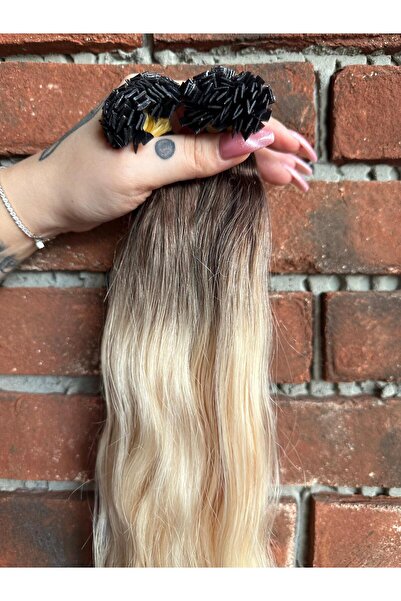 Suzan Peruk 200 adet Mikro Kaynak saç %100 Doğal Gerçek İnsan saçı Sarı ombreli