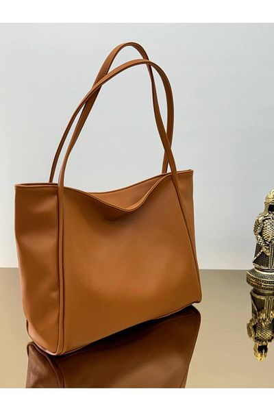 ARTON Camel Faux Leather Corded Casual Shoulder Bag