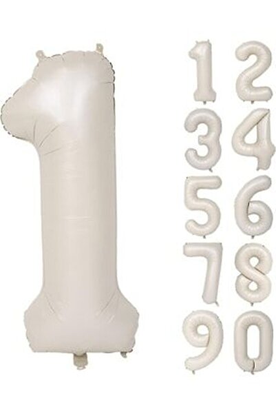 ikm balon 1 Yaş 74 Cm Krem Rakam Folyo Balonu Büyük Boy