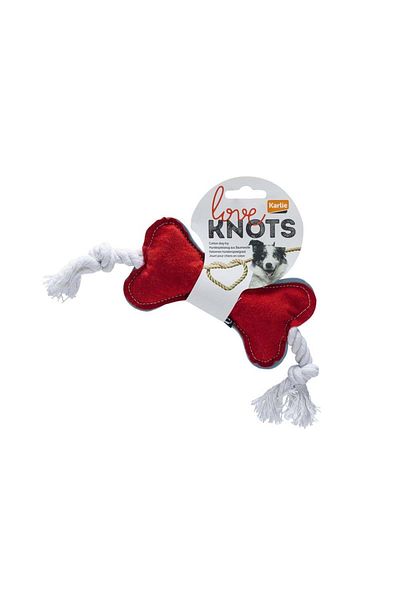 Karlie Bone Shaped Plush Pet Toy with String