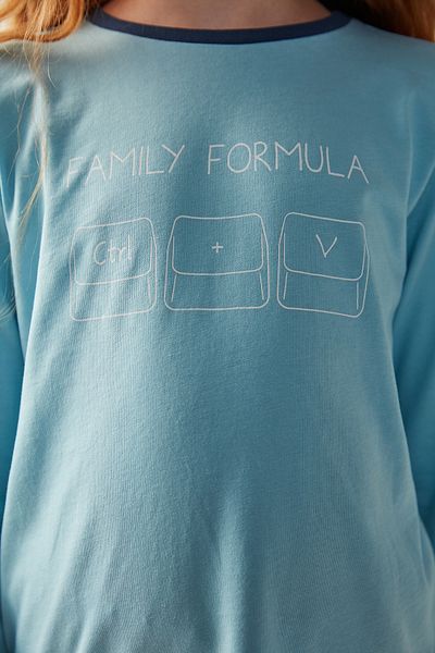 Penti Unisex Kids Family Formula Slogan Printed Pajama Set