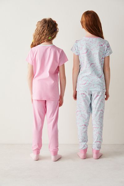 Penti Set de pijamale din 2 piese cu imprimeu dinozaur pentru fete