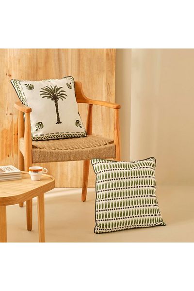 Egsen Bella Maison Alice Throw Pillow White-Green (45X45 cm)