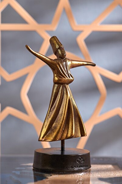 Anadolia Semazen Heykel Kaideli Altın Varak Bronz
